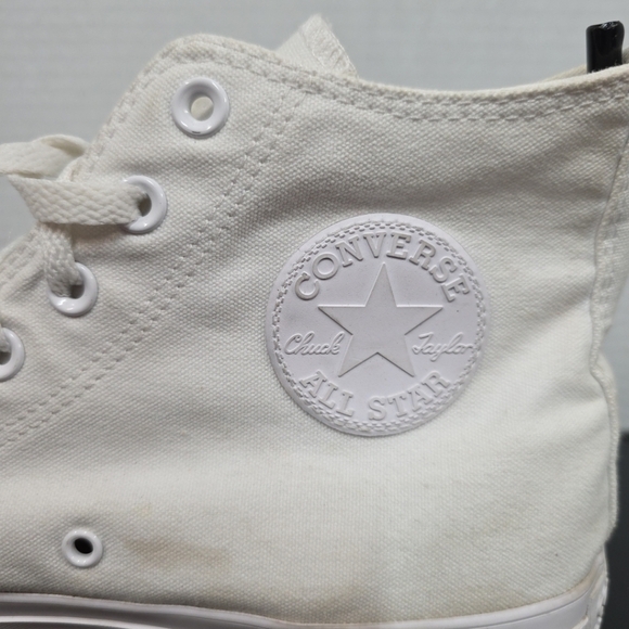 Converse High-Top Sneakers Limited Triple White Mens Size 11 Womens 13 Chucks - Picture 3 of 16